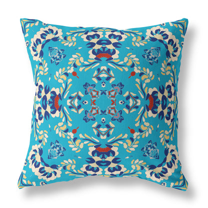 Blue Suede Geometric Pillow