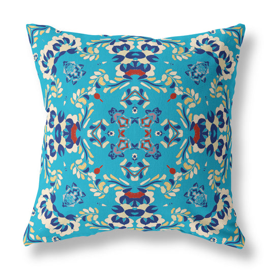 Blue Suede Geometric Pillow