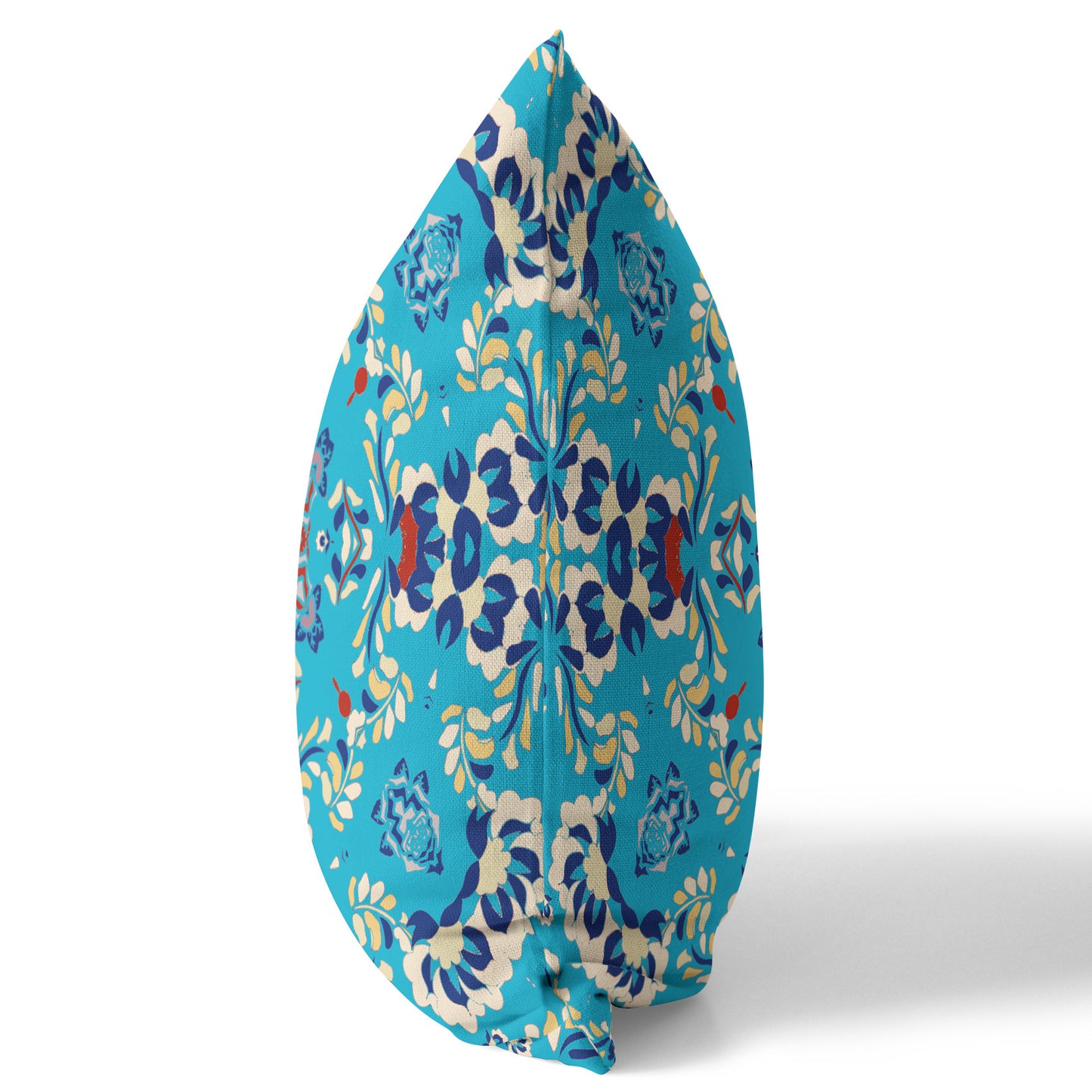 Blue Suede Geometric Pillow