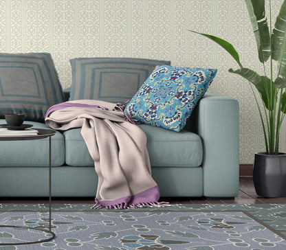 Blue Suede Geometric Pillow