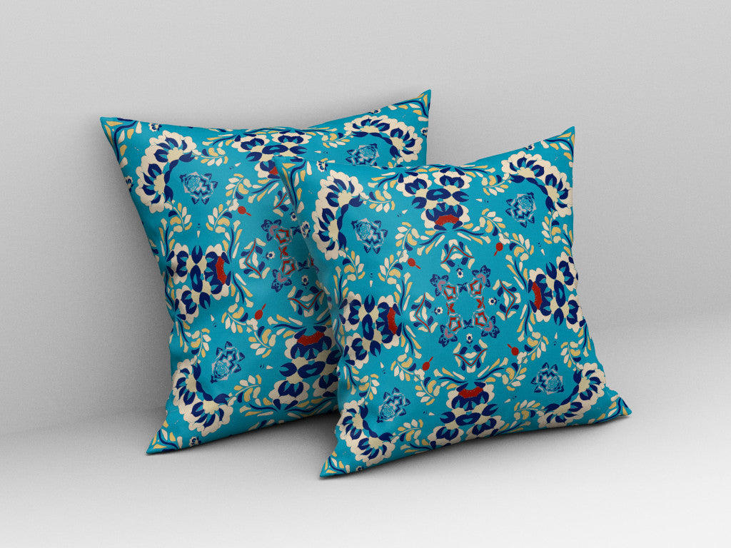 Blue Suede Geometric Pillow