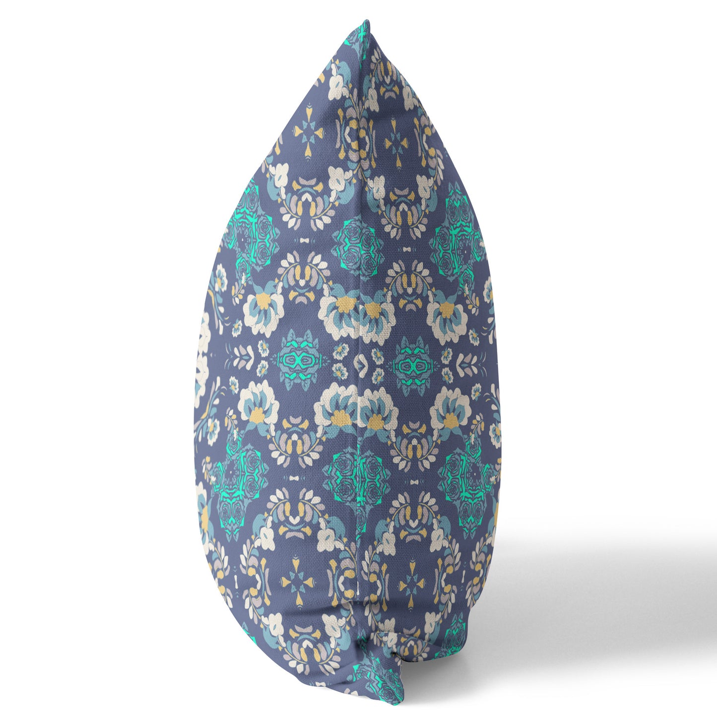 Blue & White Suede Geometric Pillow