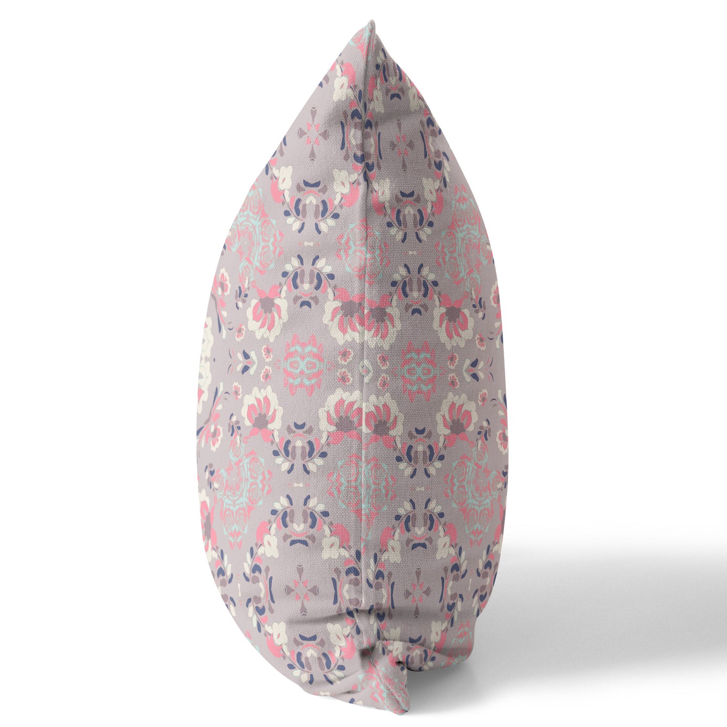 Muted Pink Floral Suede Pillow