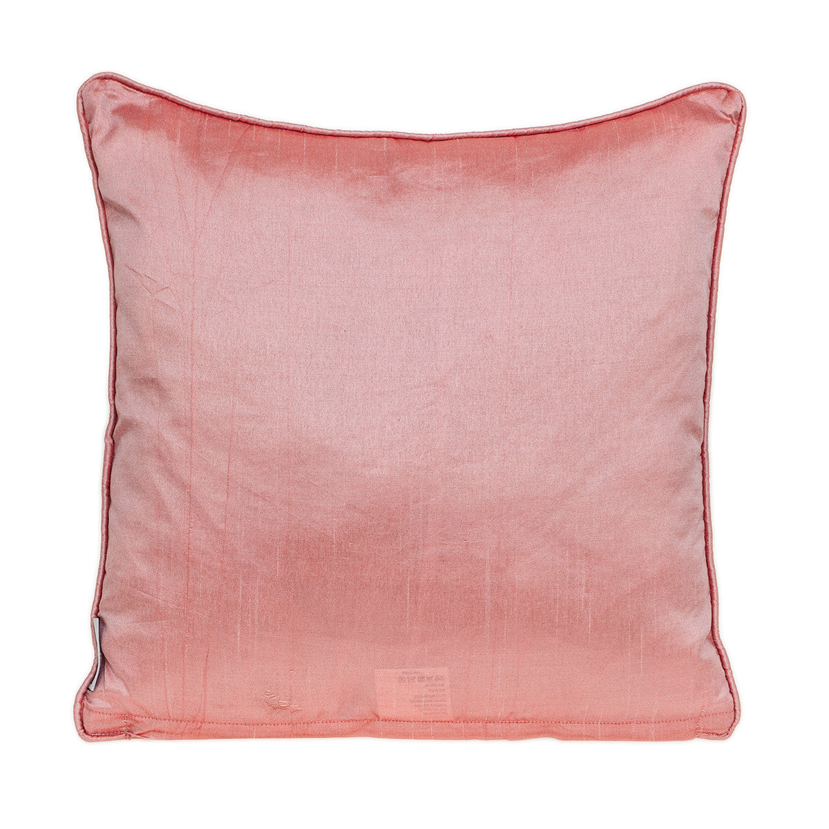 Taupe & Purple Cotton Pillow w/ Embroidery