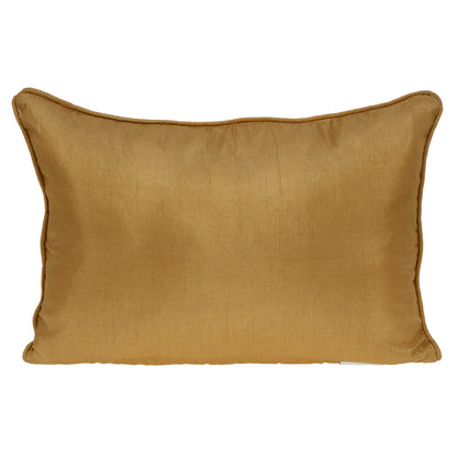 Beige Cotton Pillow w/ Embroidery