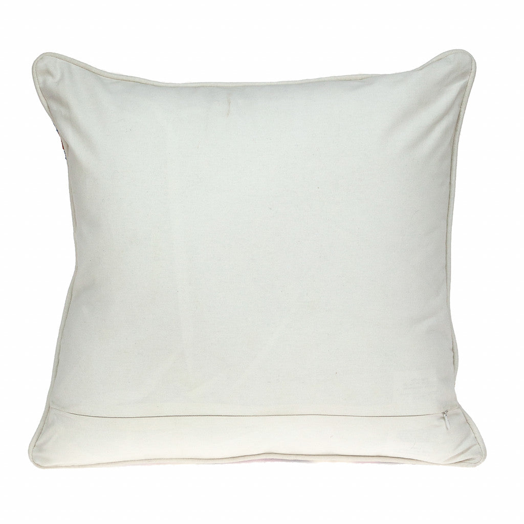Beige & Pink Cotton Pillow