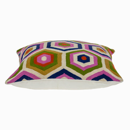 Beige & Pink Cotton Pillow