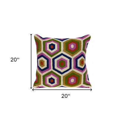 Beige & Pink Cotton Pillow