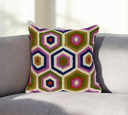 Beige & Pink Cotton Pillow