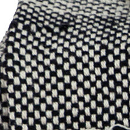 Boho Beige and Black Handloom Weave Throw