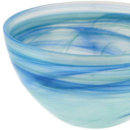 Aqua Blue And White Glass Round Candy or Nut Bowls