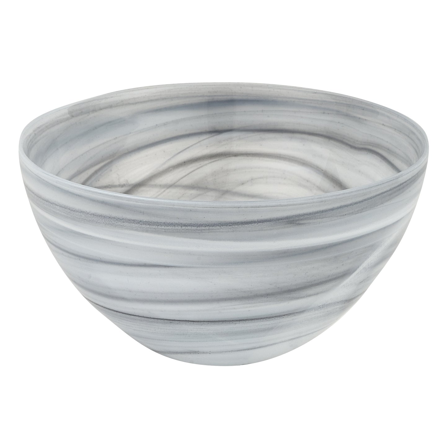 Gray And White Glass Round Candy or Nut Bowl