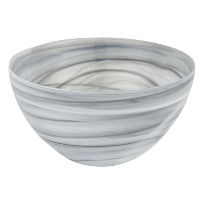 Gray And White Glass Round Candy or Nut Bowl