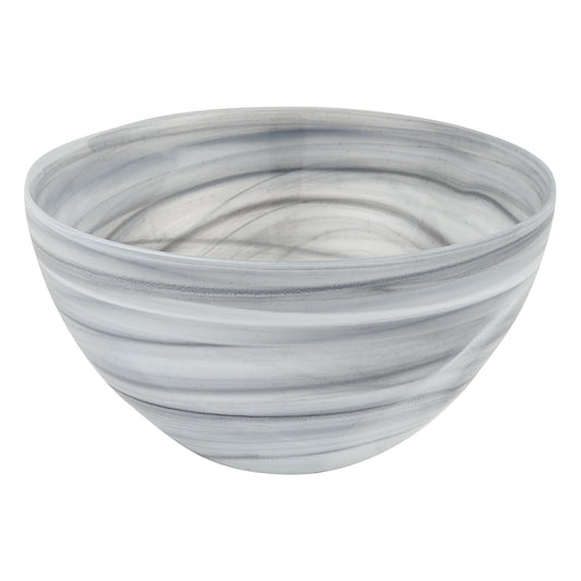 Gray And White Glass Round Candy or Nut Bowl