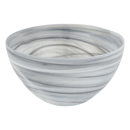 Gray And White Glass Round Candy or Nut Bowl