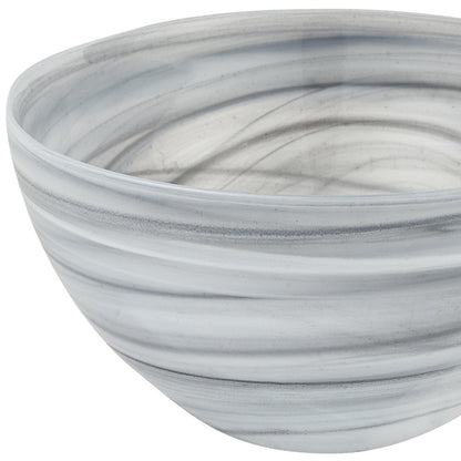 Gray And White Glass Round Candy or Nut Bowl