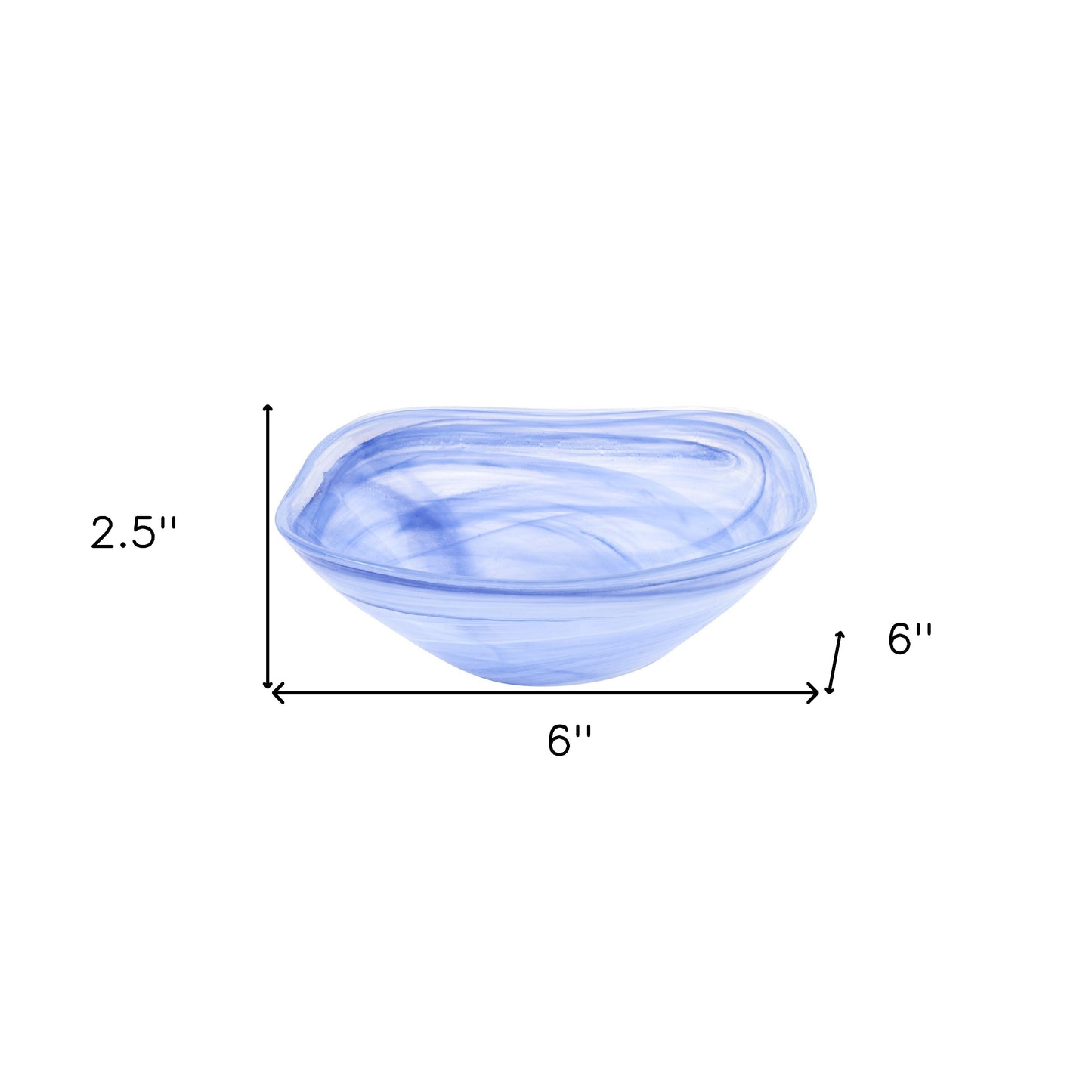 Blue And White Glass Square Candy or Nut Bowls