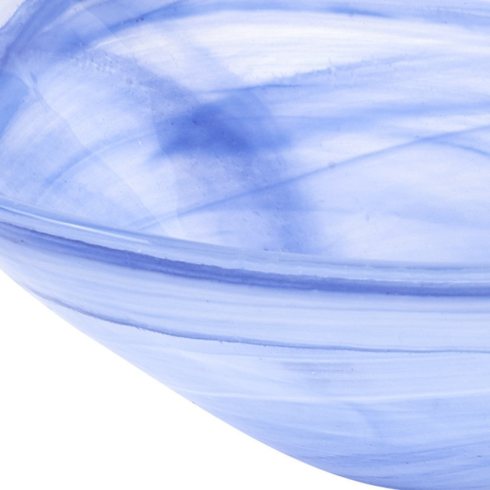 Blue And White Glass Square Salad Bowl