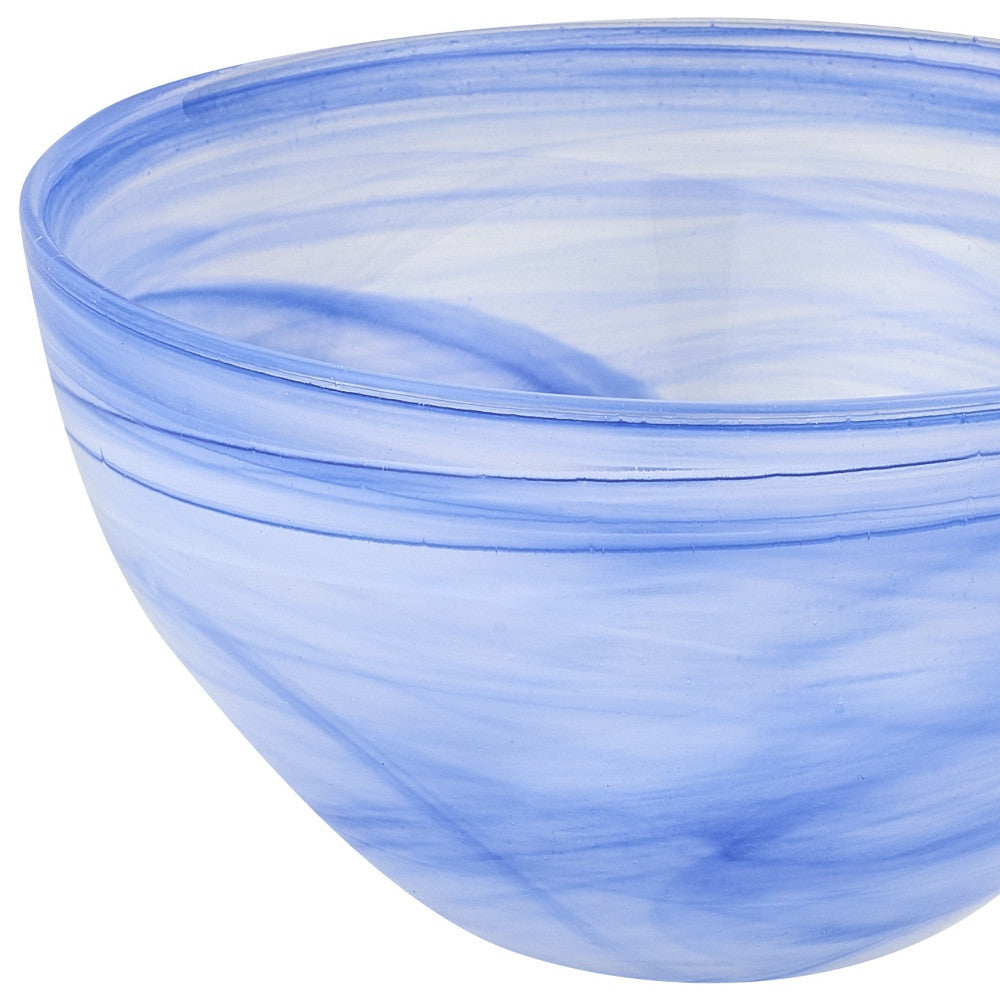 Blue And White Glass Round Candy or Nut Bowl