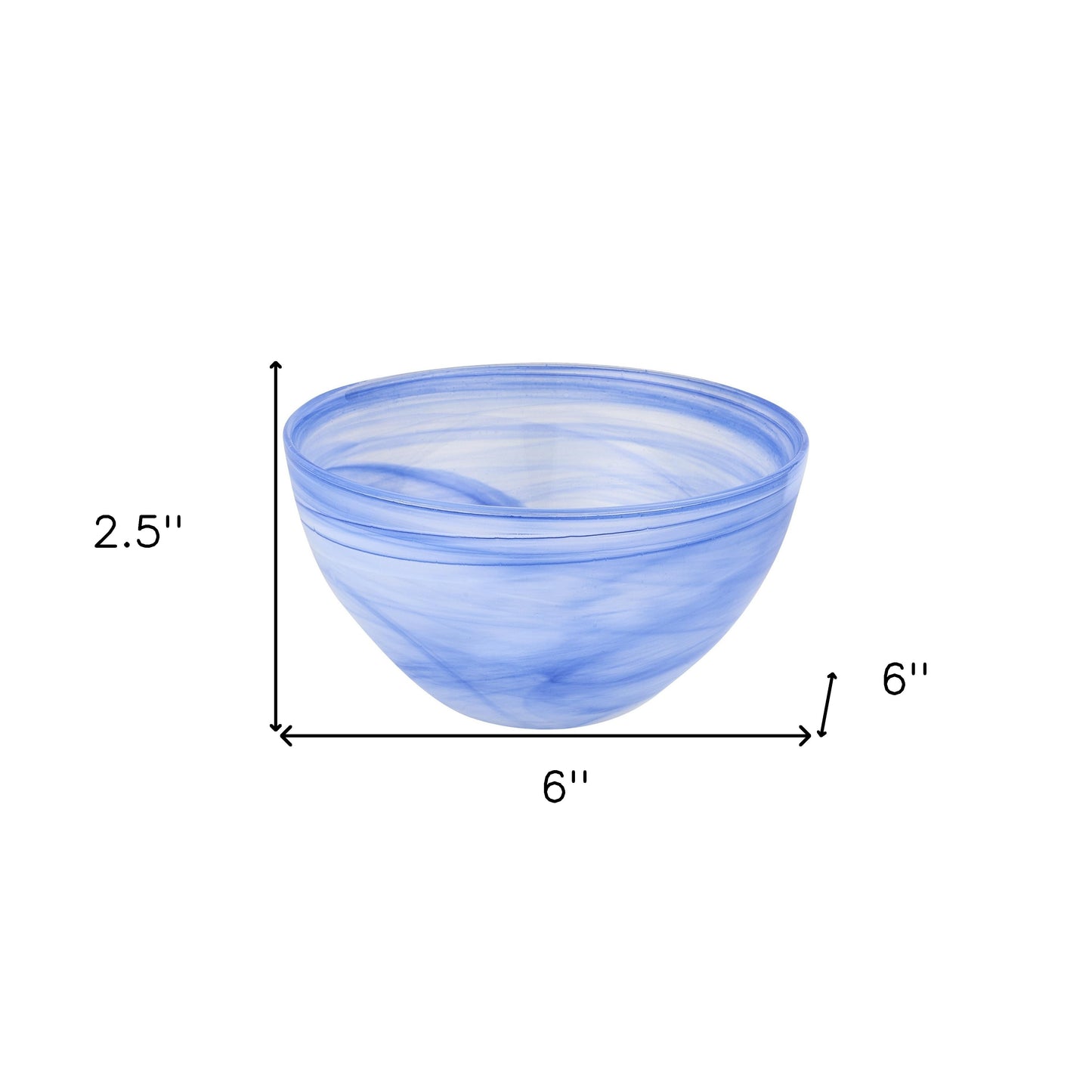 Blue And White Glass Round Candy or Nut Bowl