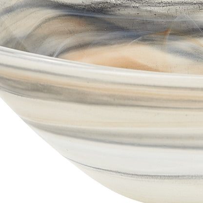 Gray Taupe And White Glass Square Salad Bowl