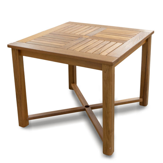 Brown Square Solid Wood Trestle Base Dining Table