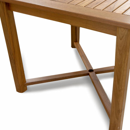 Brown Square Solid Wood Trestle Base Dining Table
