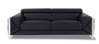 Black Italian Leather Sofa