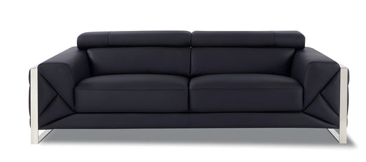Black Italian Leather Sofa