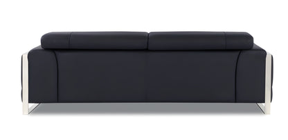 Black Italian Leather Sofa