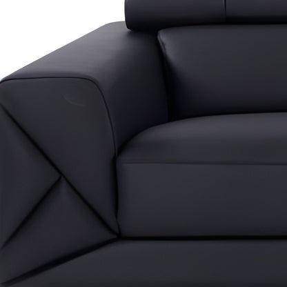 Black Italian Leather Sofa
