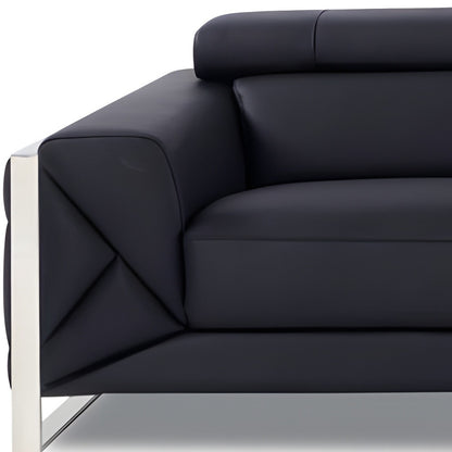 Black Italian Leather Sofa