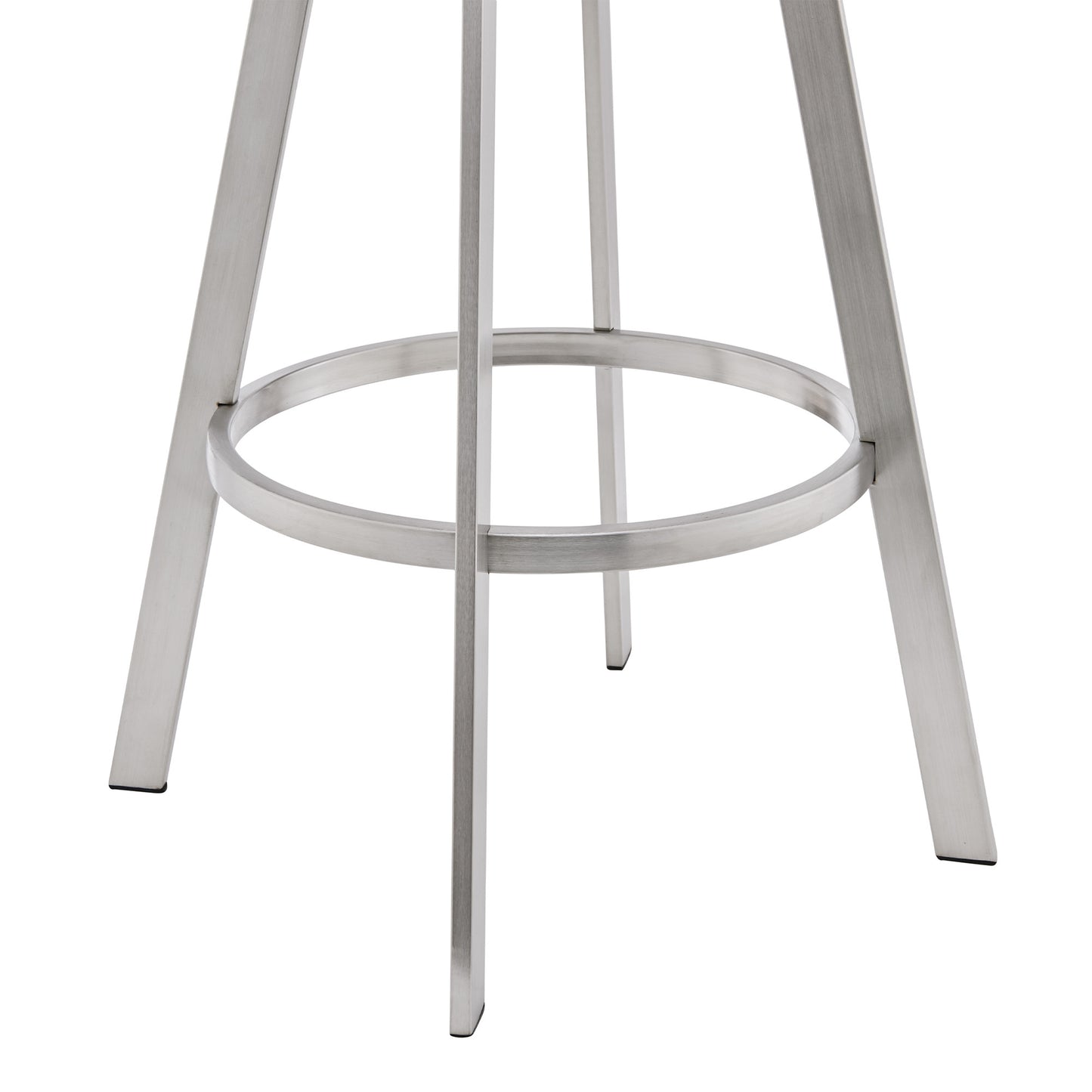 Gray & Silver Iron Swivel Backless Bar Height Bar Chair
