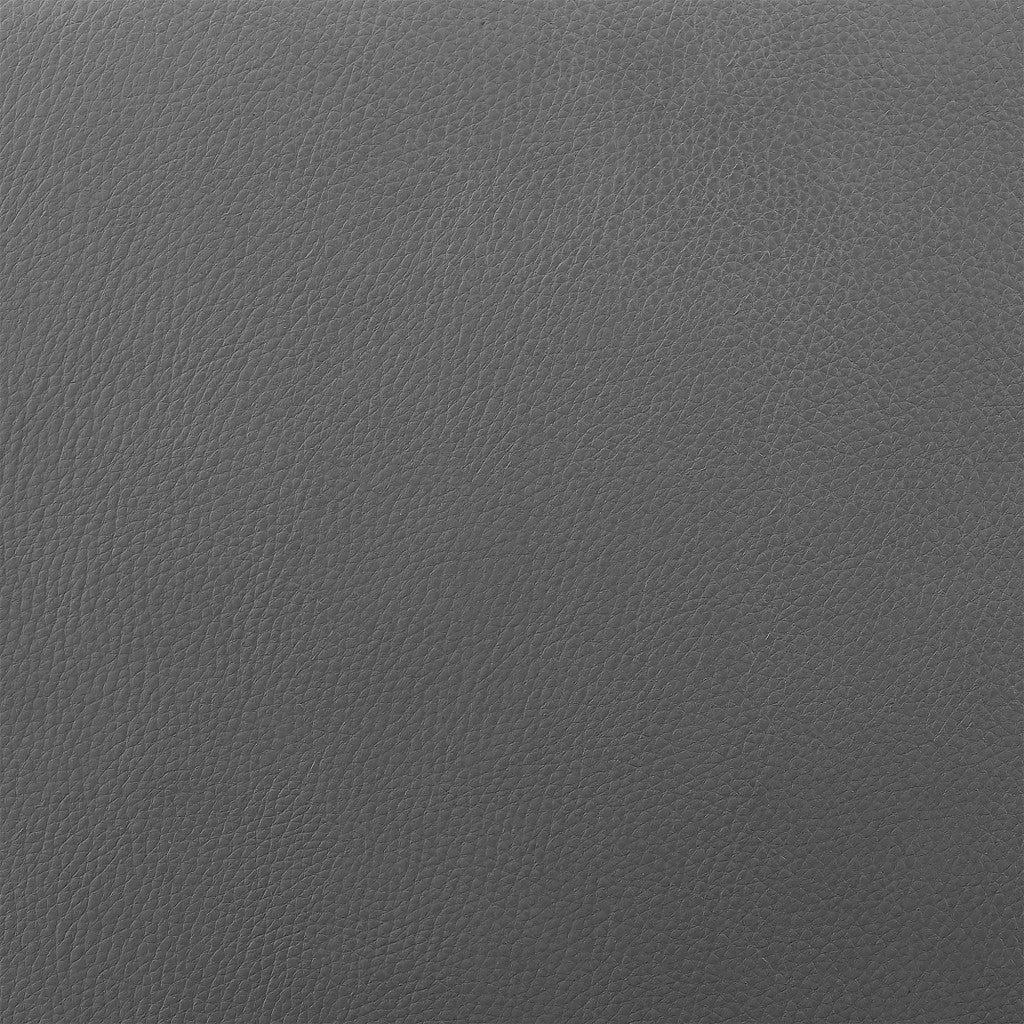 Gray & Silver Faux Leather & Iron Low Back Counter Height Swivel Bar Chair