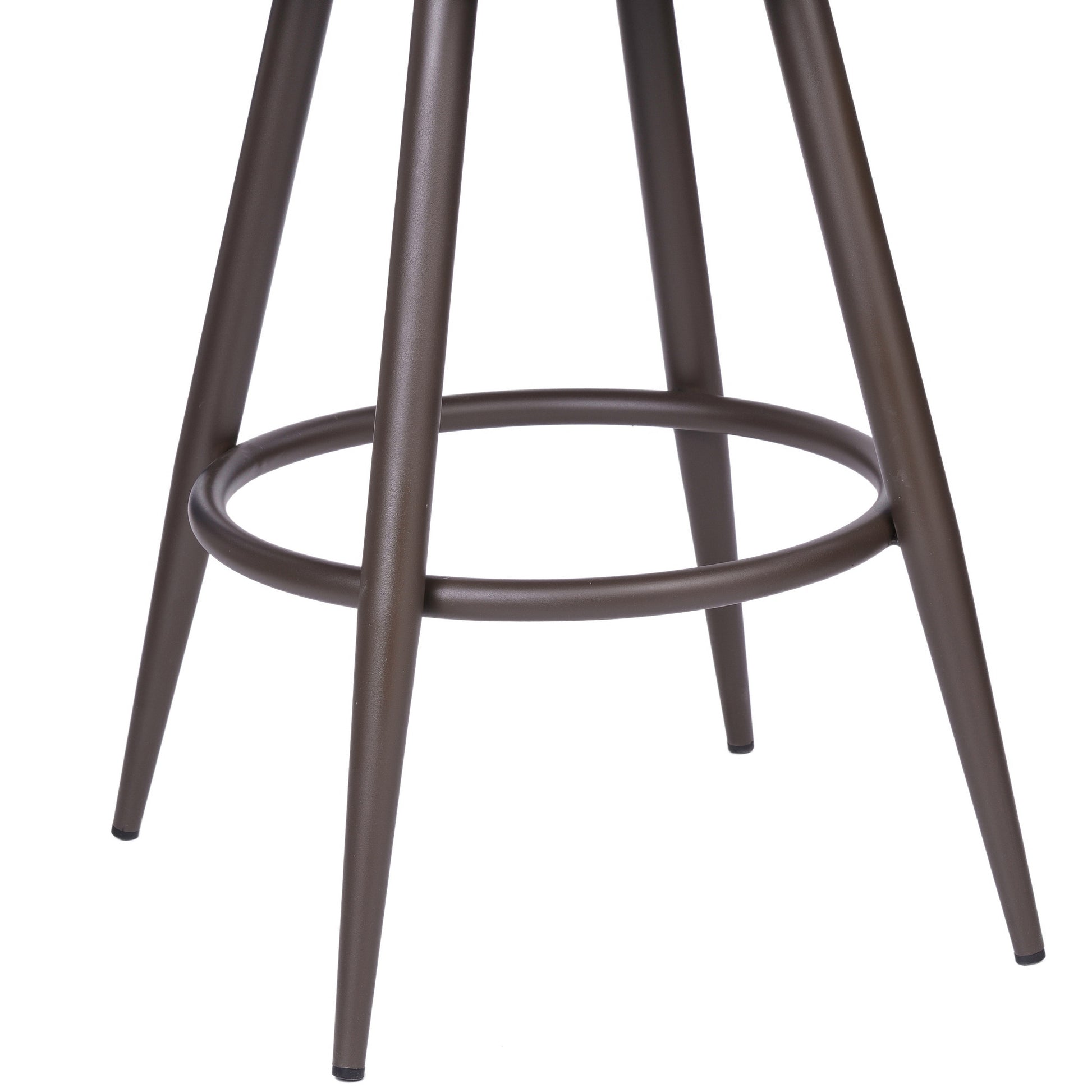 Brown Faux Leather & Iron Swivel Bar Height Bar Chair