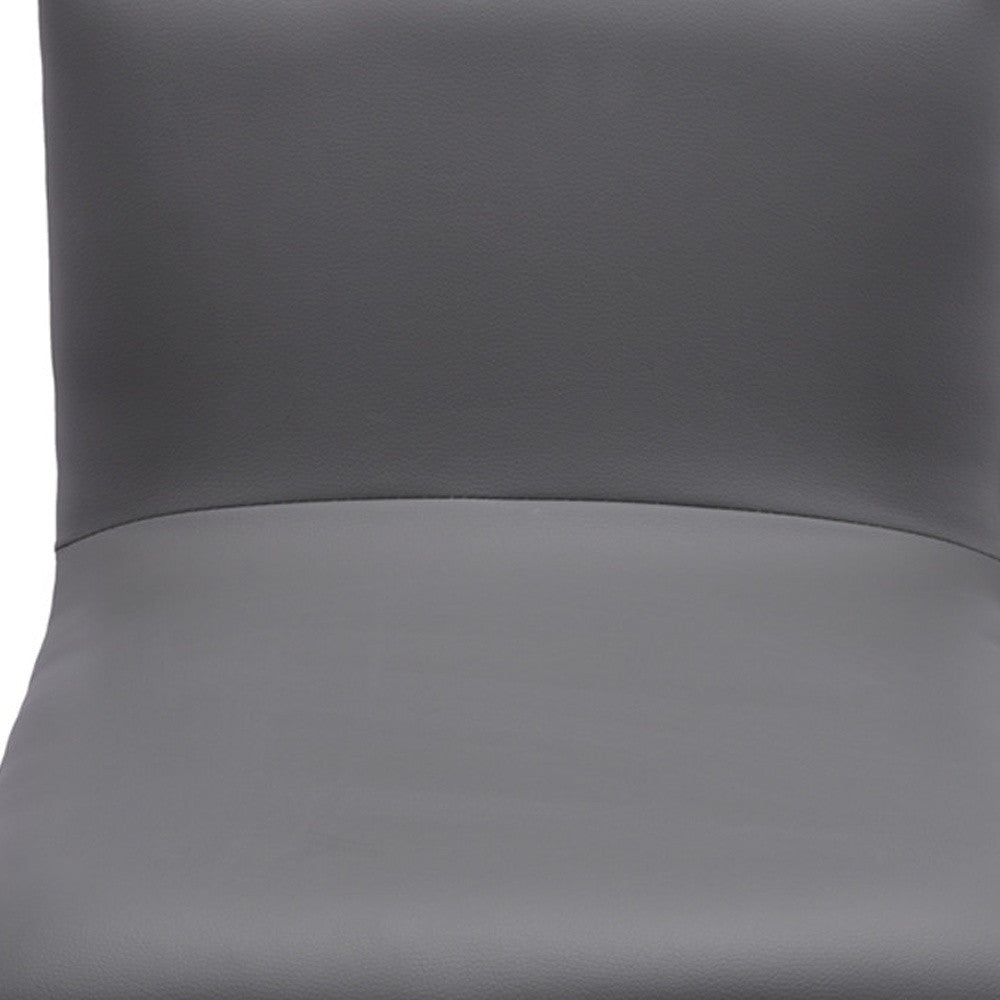 Gray & Silver Iron Swivel Backless Adjustable Height Bar Chair