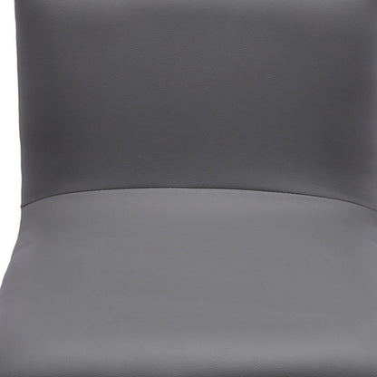 Gray & Silver Iron Swivel Backless Adjustable Height Bar Chair