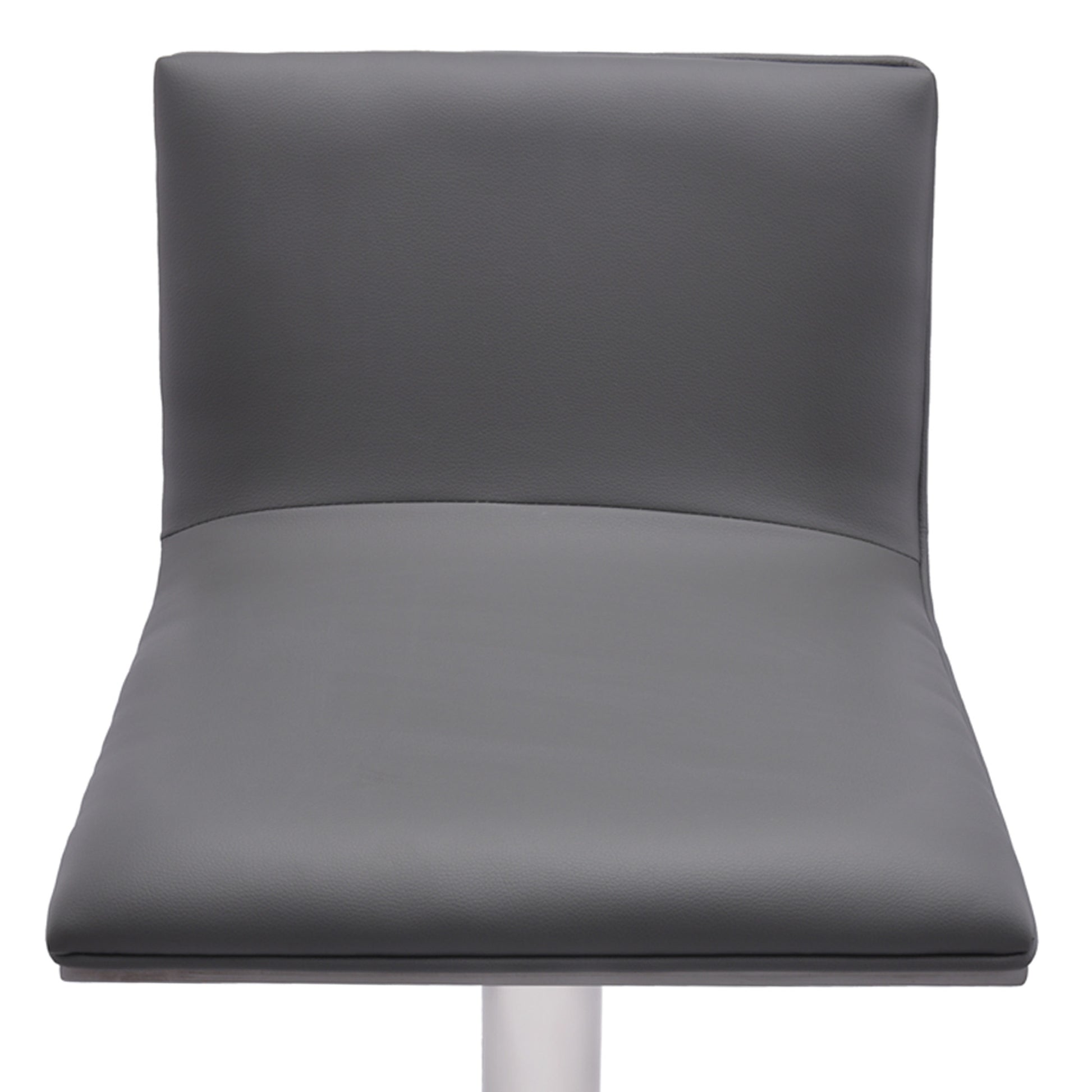 Gray & Silver Iron Swivel Backless Adjustable Height Bar Chair
