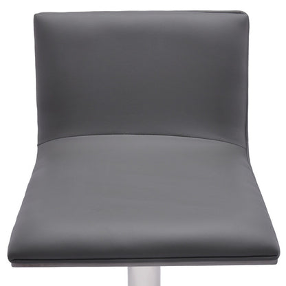 Gray & Silver Iron Swivel Backless Adjustable Height Bar Chair