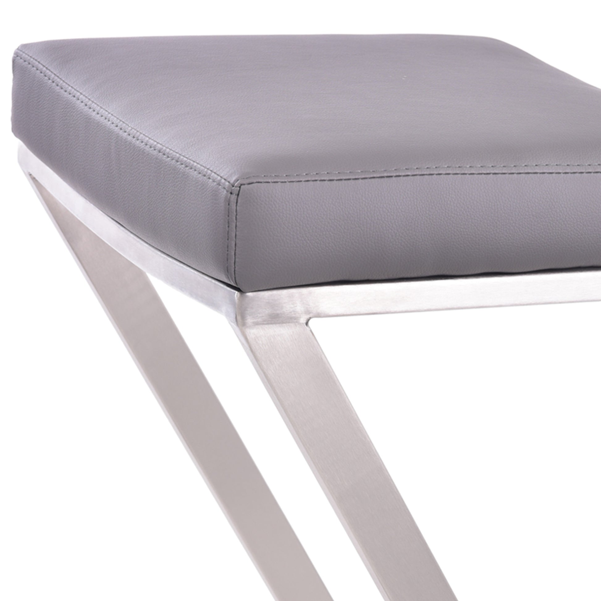 Gray & Silver Iron Backless Counter Height Bar Chair