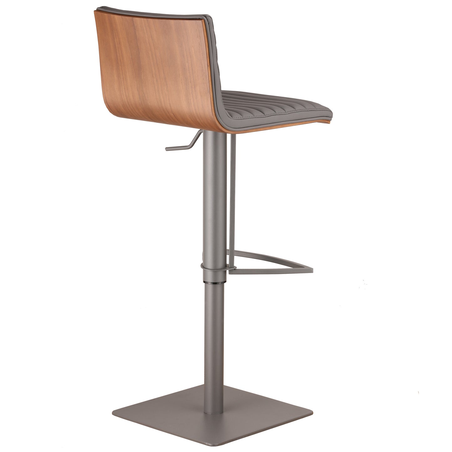 Gray Iron Swivel Low Back Adjustable Height Bar Chair