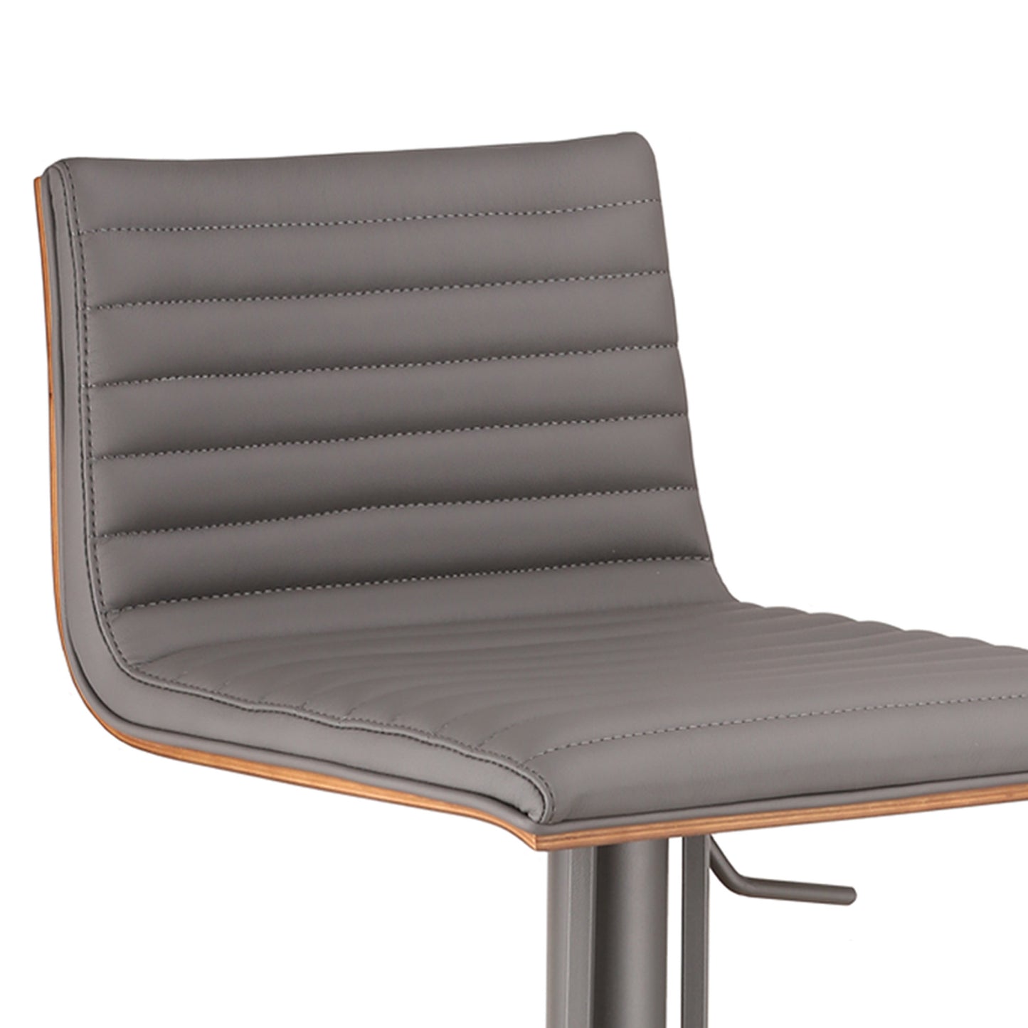 Gray Iron Swivel Low Back Adjustable Height Bar Chair