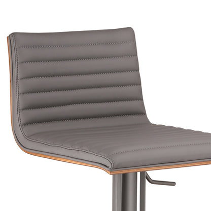 Gray Iron Swivel Low Back Adjustable Height Bar Chair