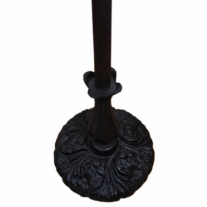 Brown Floor Lamp w/ White Stained Glass Bowl Shade
