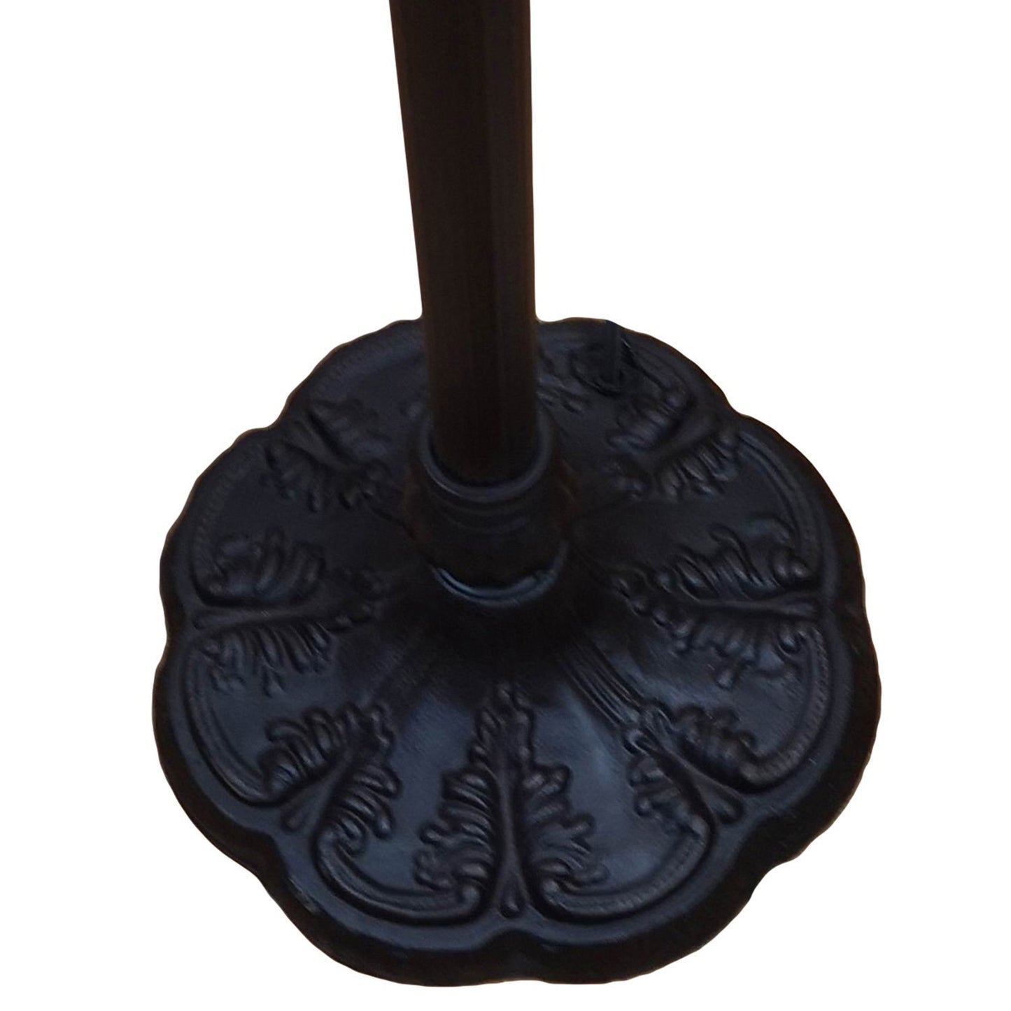 Brown Torchiere Floor Lamp w/ White Tiffany Style Glass Shade