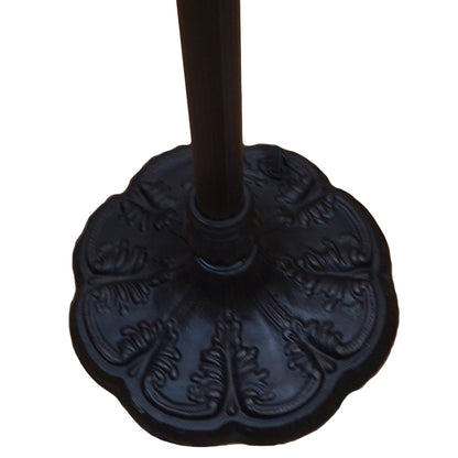 Brown Torchiere Floor Lamp w/ White Tiffany Style Glass Shade