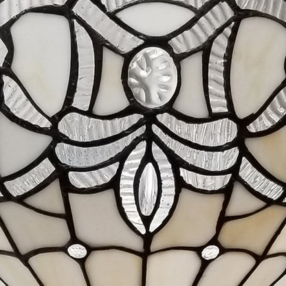 Brown Floor Lamp w/ Brown Stained Glass Bowl Shade