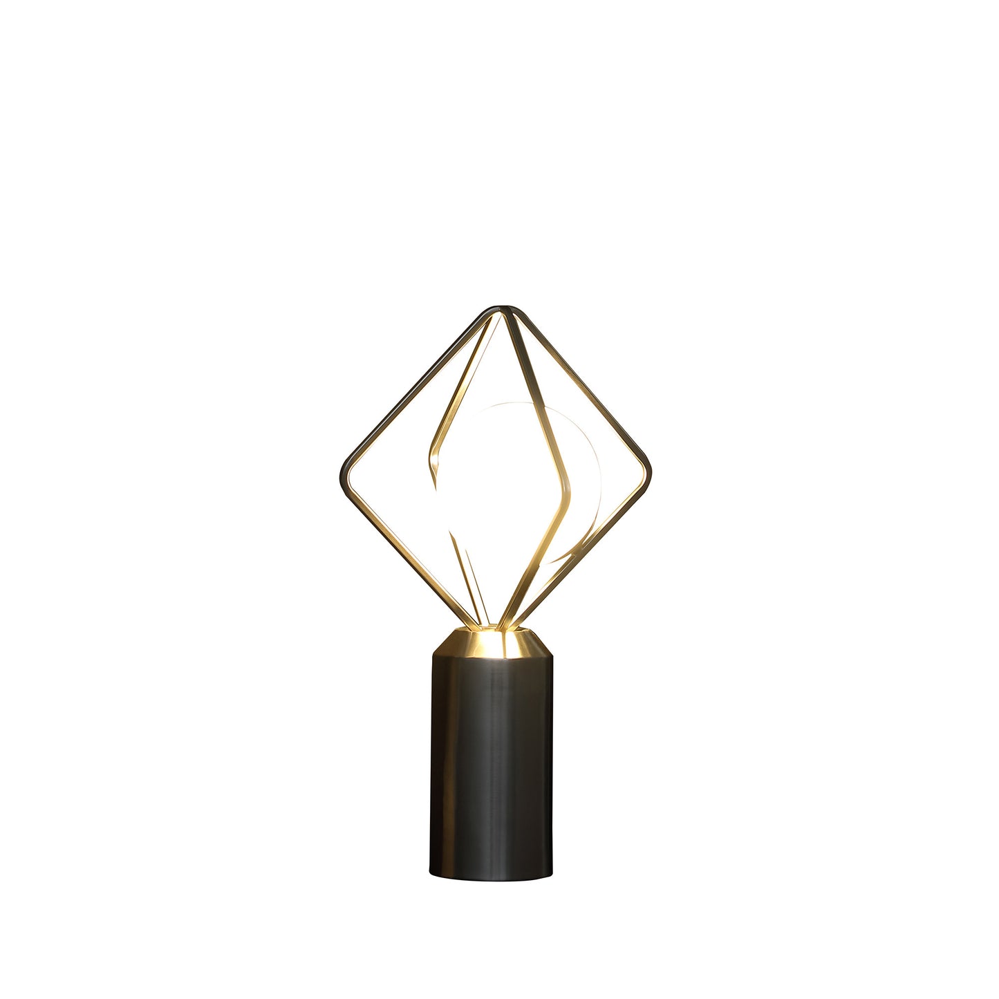 Silver Geometric Pedestal Contemporary Table or Desk Lamp