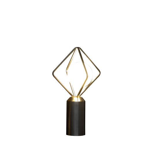 Silver Geometric Pedestal Contemporary Table or Desk Lamp