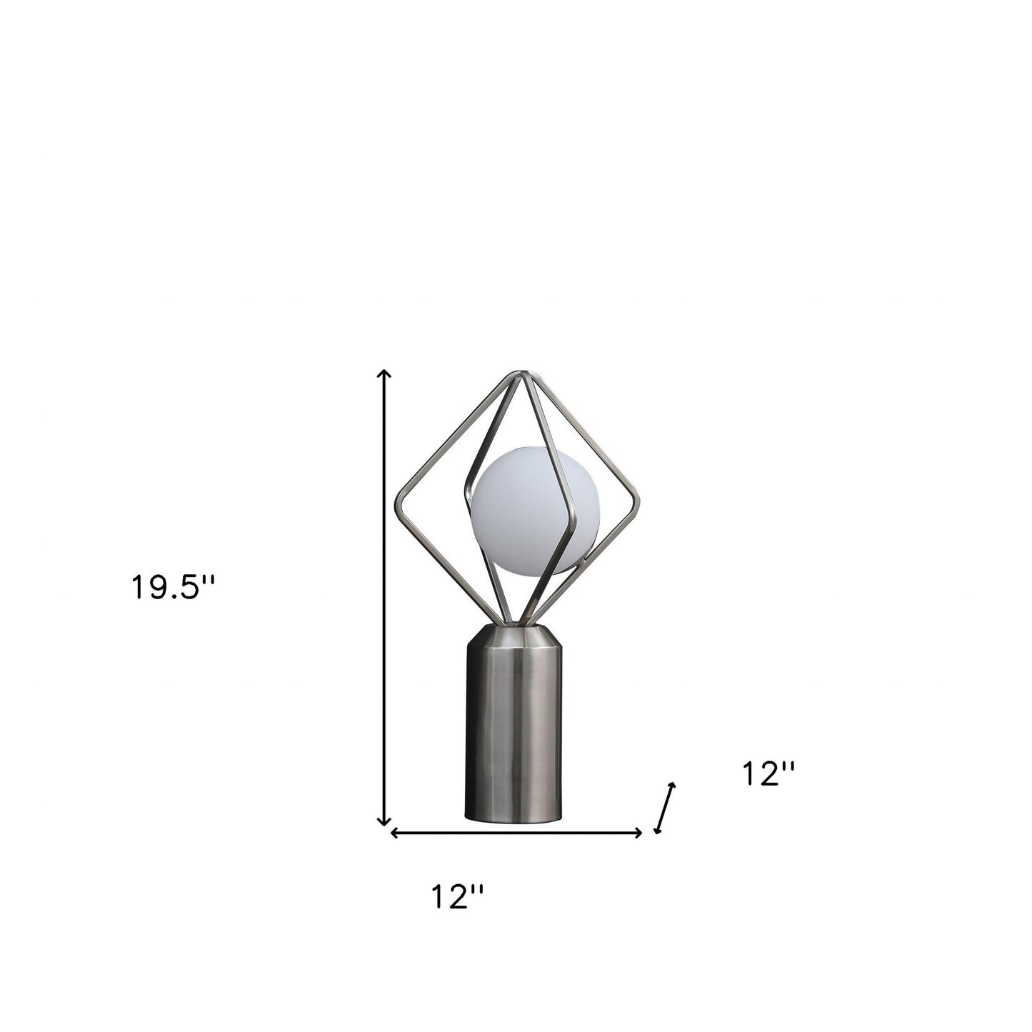 Silver Geometric Pedestal Contemporary Table or Desk Lamp
